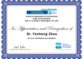 Zhou, Yanheng_AAO 2018 Speaker Certificate